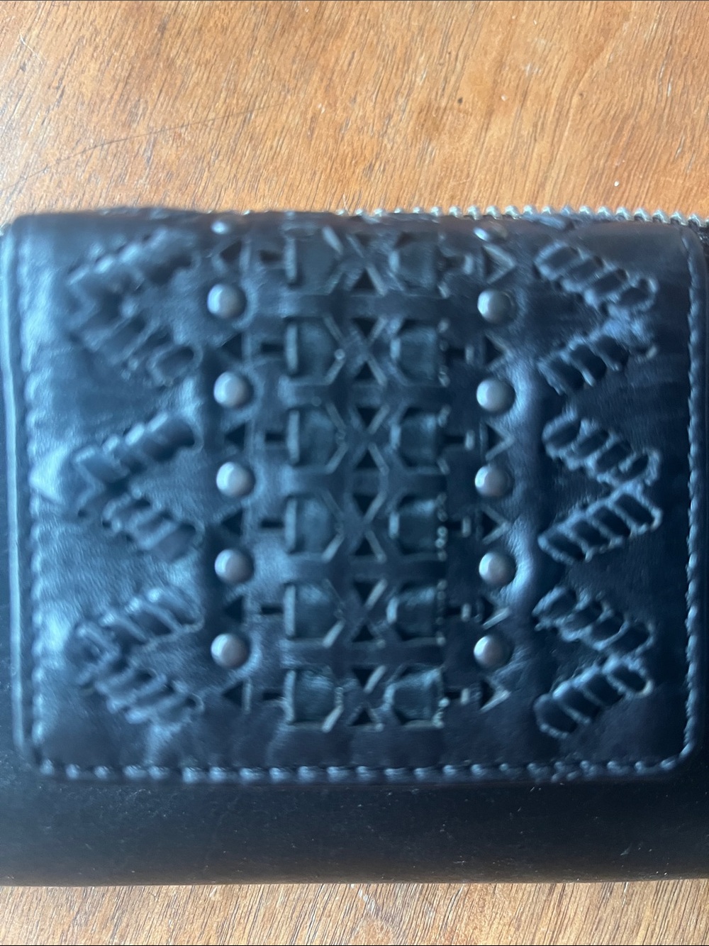Valenca Holland Premium Leather Wallet - Studded Woven Detail - Pristine